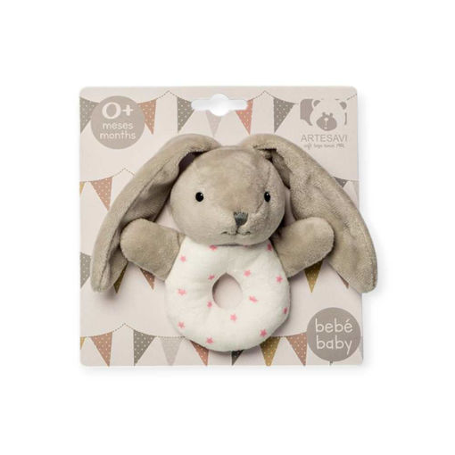 Picture of ARTESAVI BUNNY STARS TEETHER HOLDER PINK